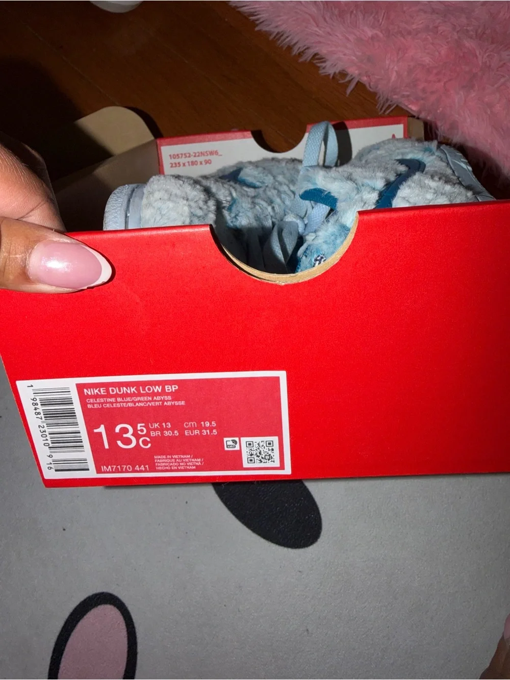 Nike Kids Blue Fuzzy Sneakers